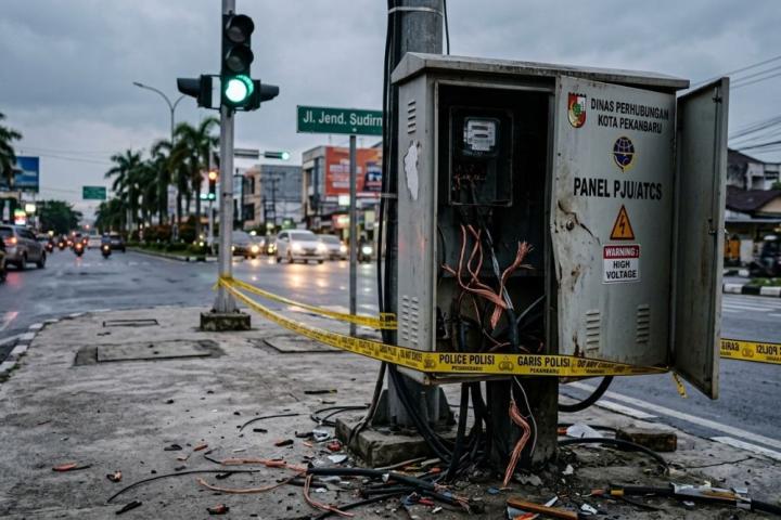 Kabel hingga Panel Lampu Dicuri, Dishub Pekanbaru Gandeng Polisi